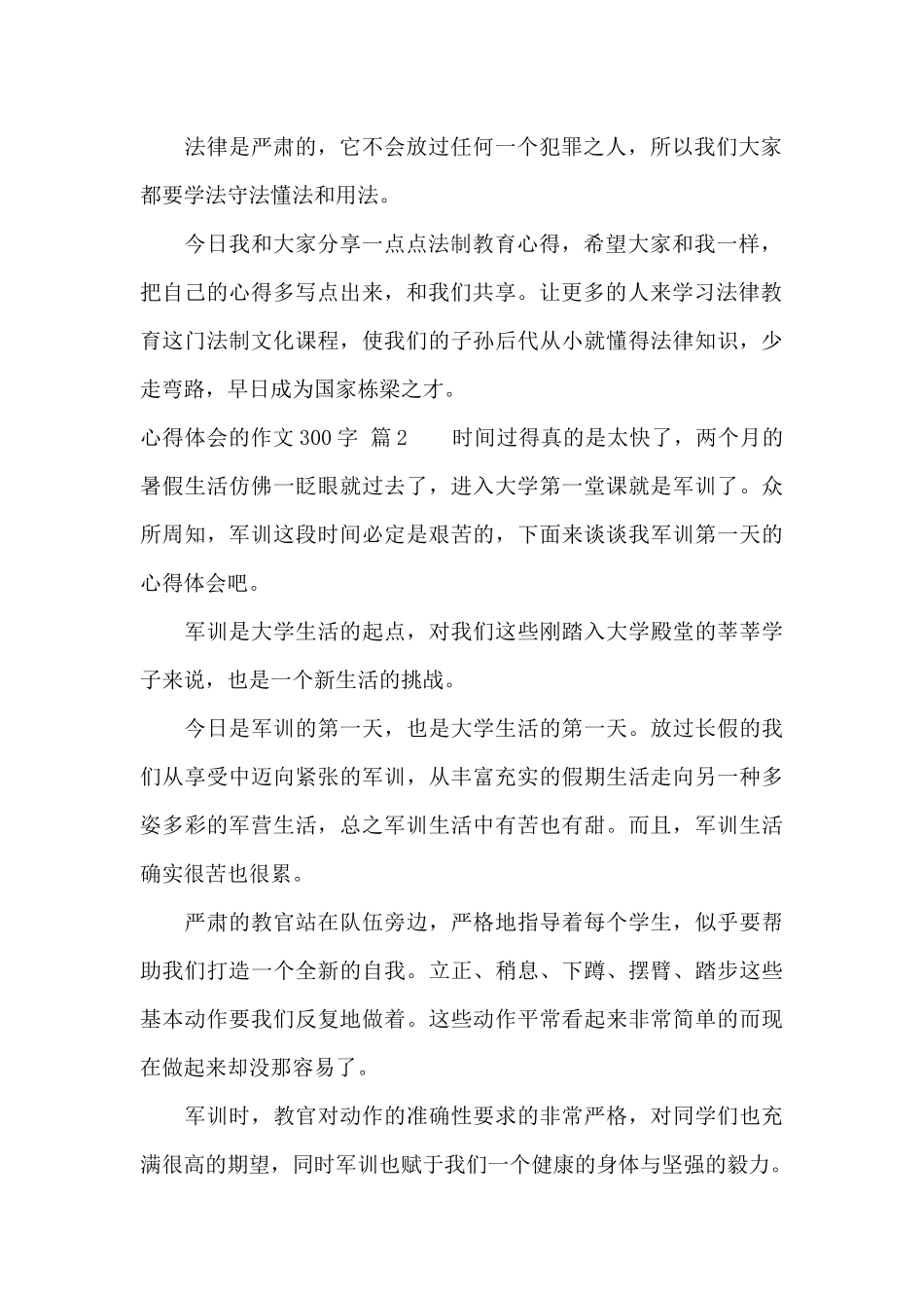 实用的心得体会的作文300字锦集十篇_第2页