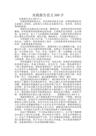实践报告范文500字