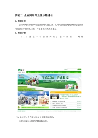 实验二企业网站专业性诊断分析