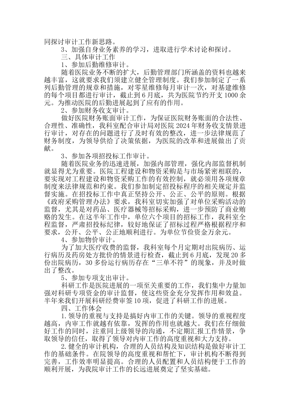 审计人员个人工作总结5篇_第2页