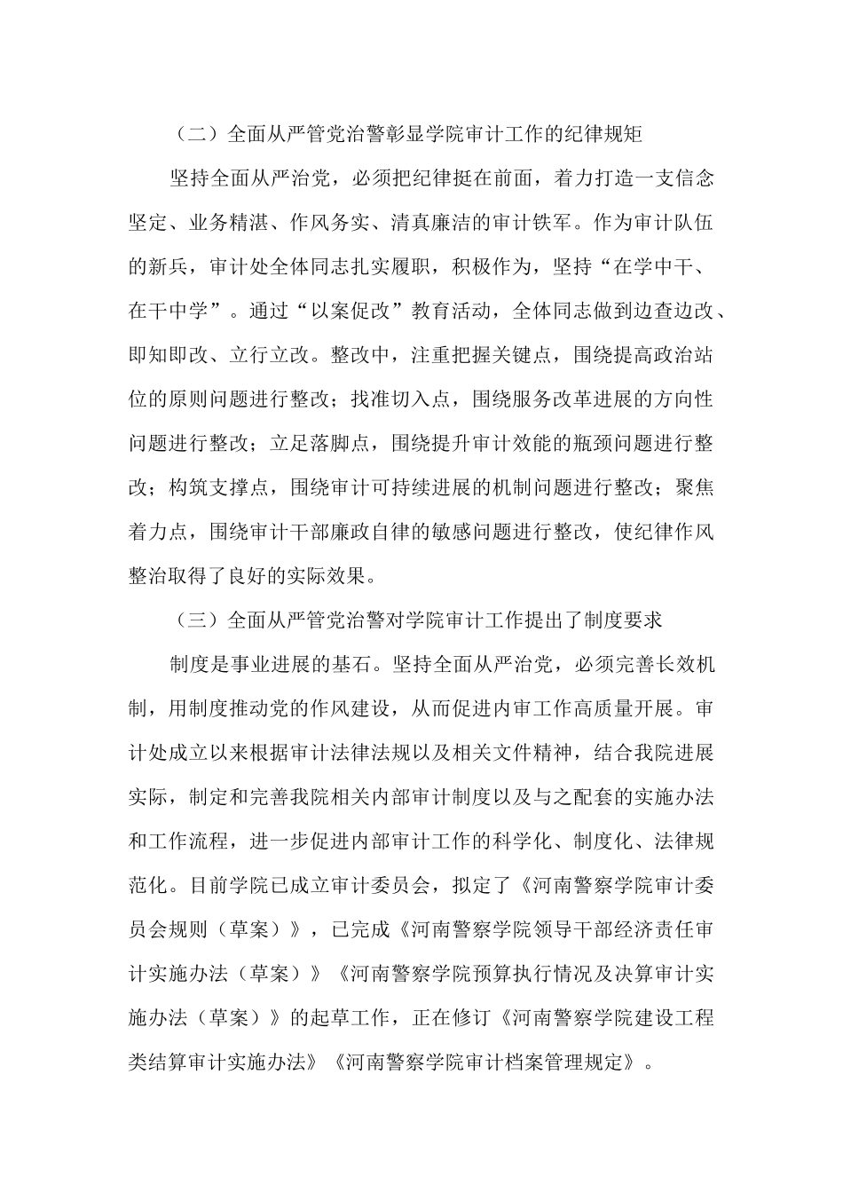 审计处全面从严管党治警情况报告_第2页