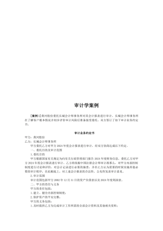 审计学案例汇总