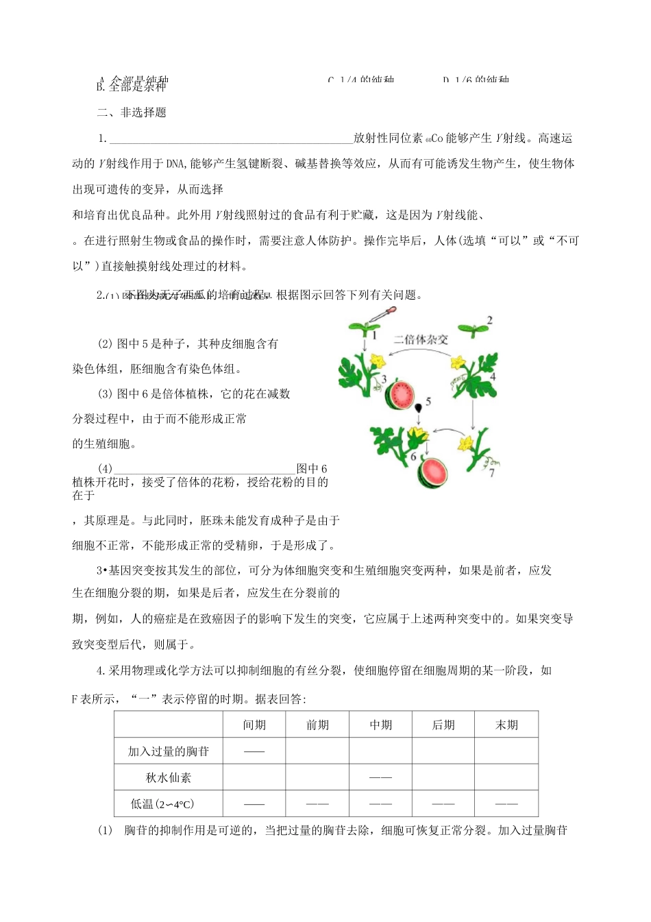 高中生物_必修二_基因突变及其他变异测试题及答案_第3页