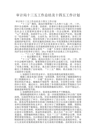 审计局十三五工作总结及十四五工作计划