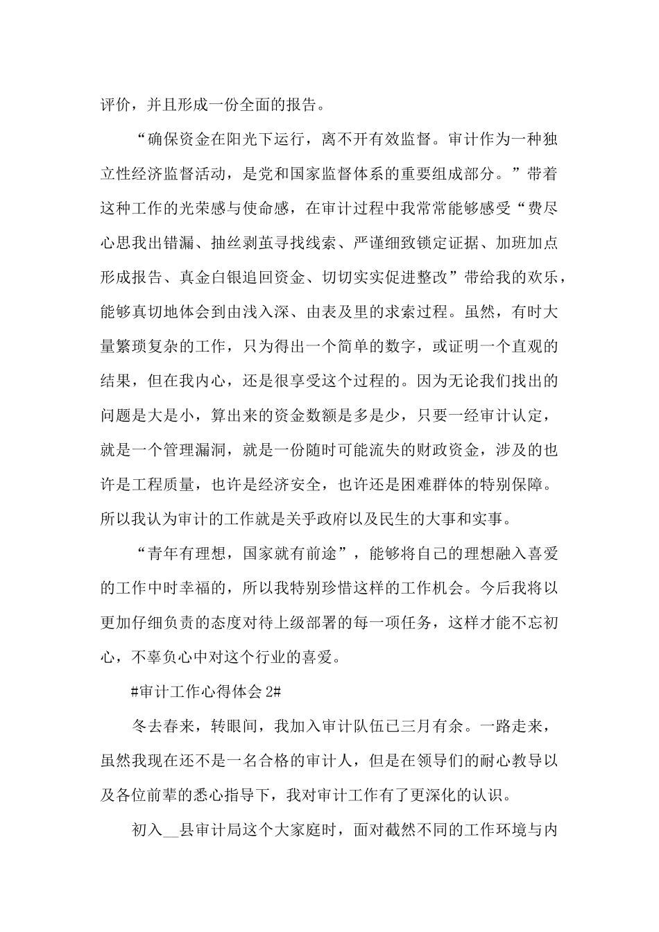 审计工作个人心得体会700字5篇_第2页