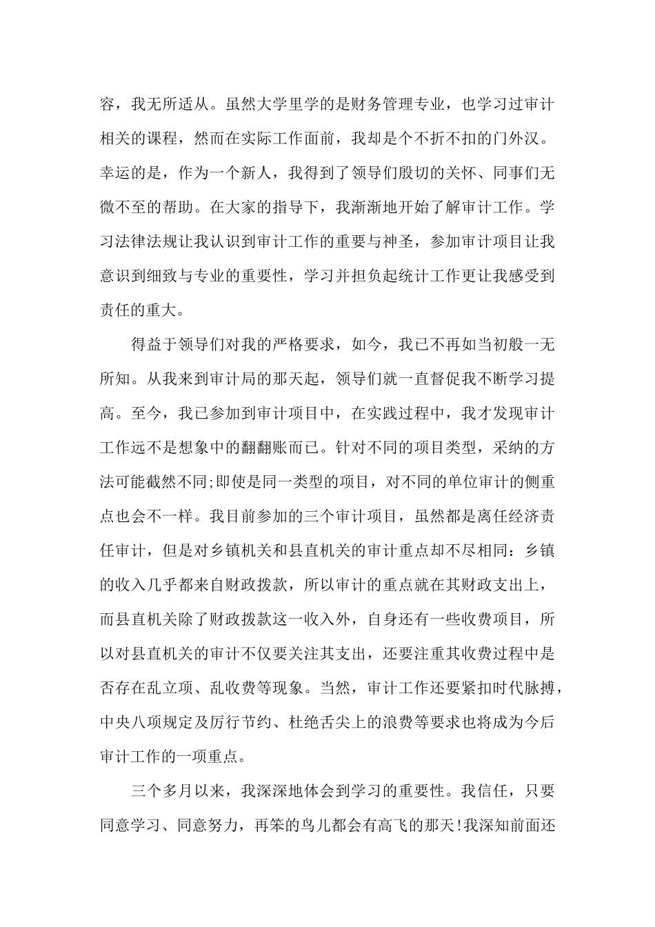 审计工作个人心得体会700字5篇_第3页