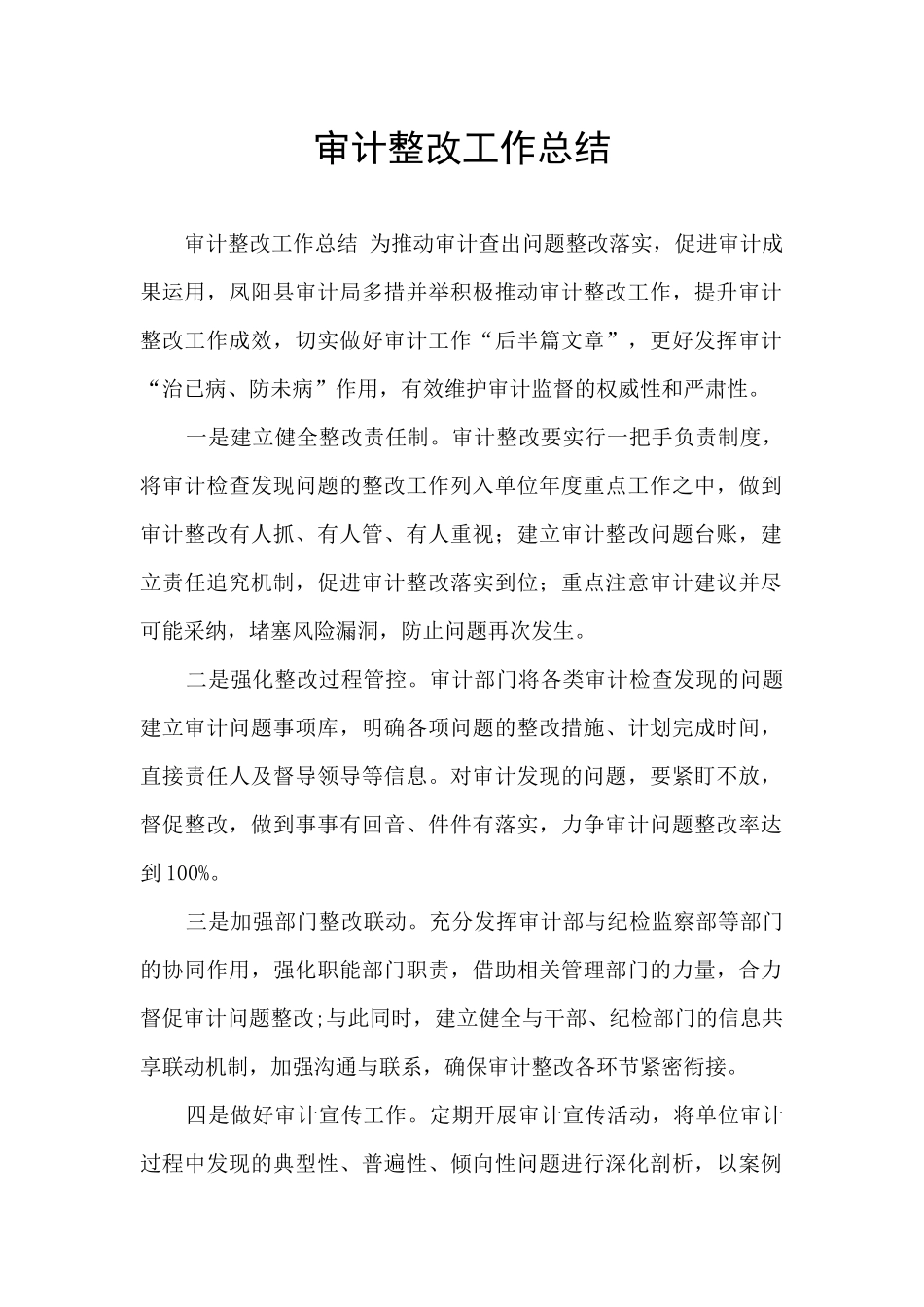 审计整改工作总结_第1页