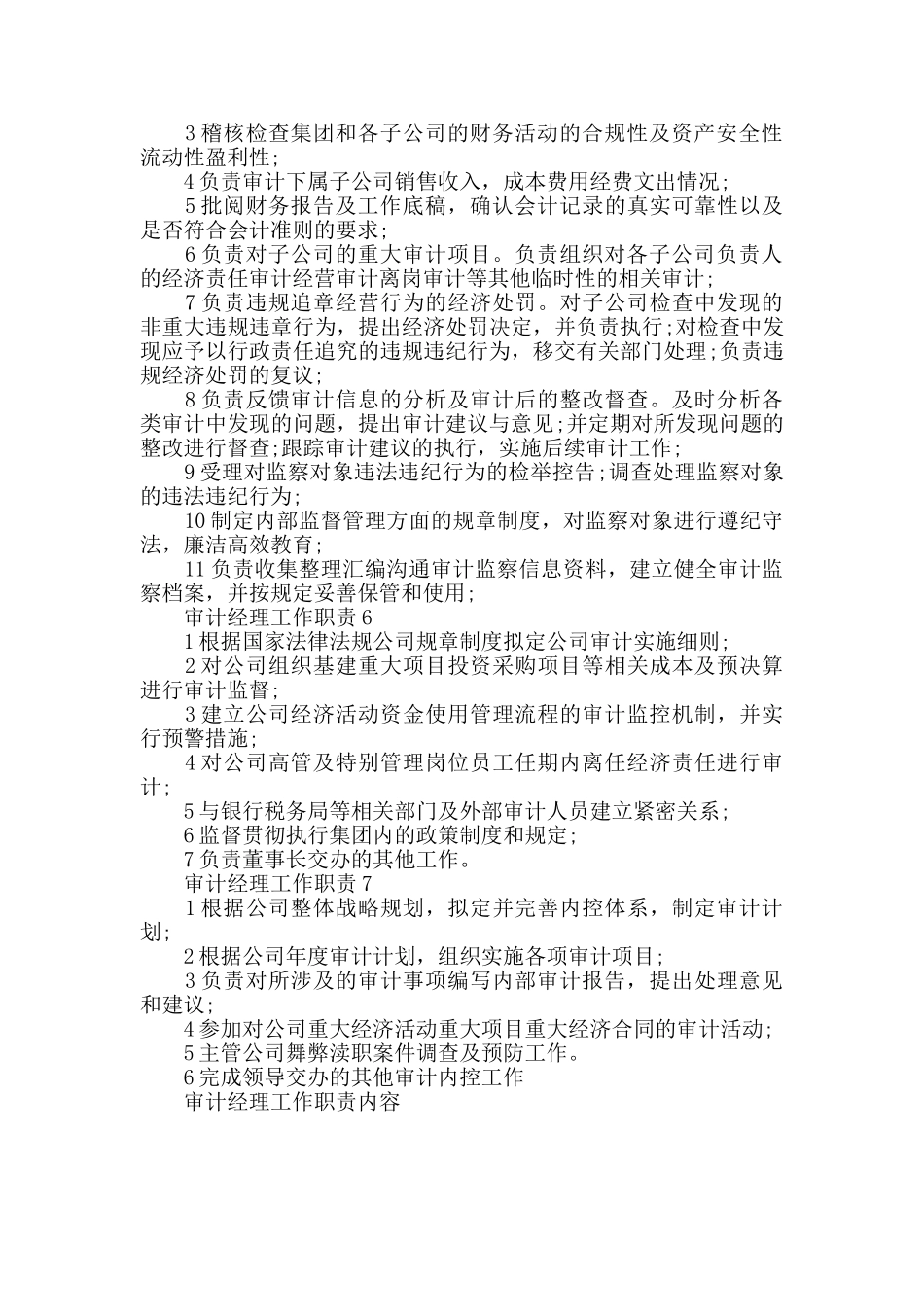审计经理工作职责内容_第2页