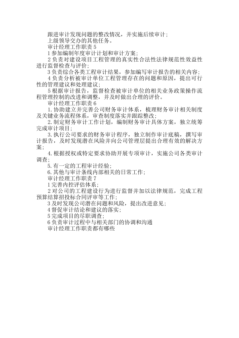 审计经理工作职责都有哪些_第2页