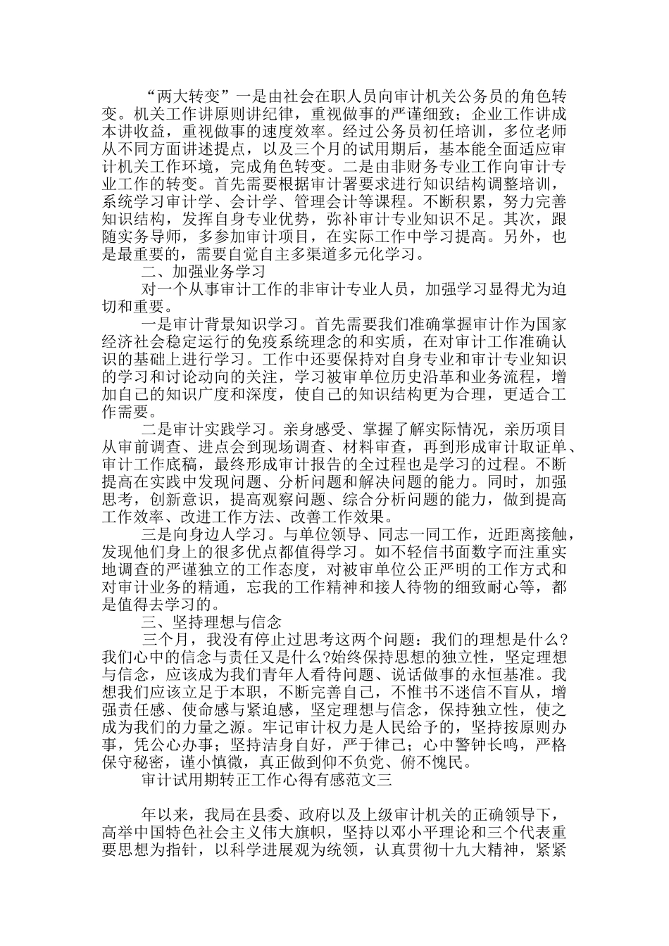 审计试用期转正工作心得有感_第3页