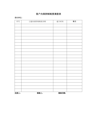 客户内部控制制度调查表
