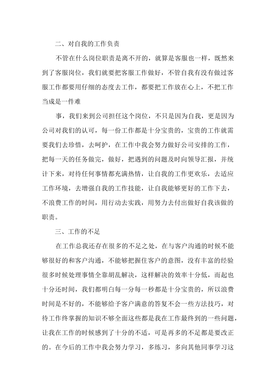 客服工作的自我总结_第2页