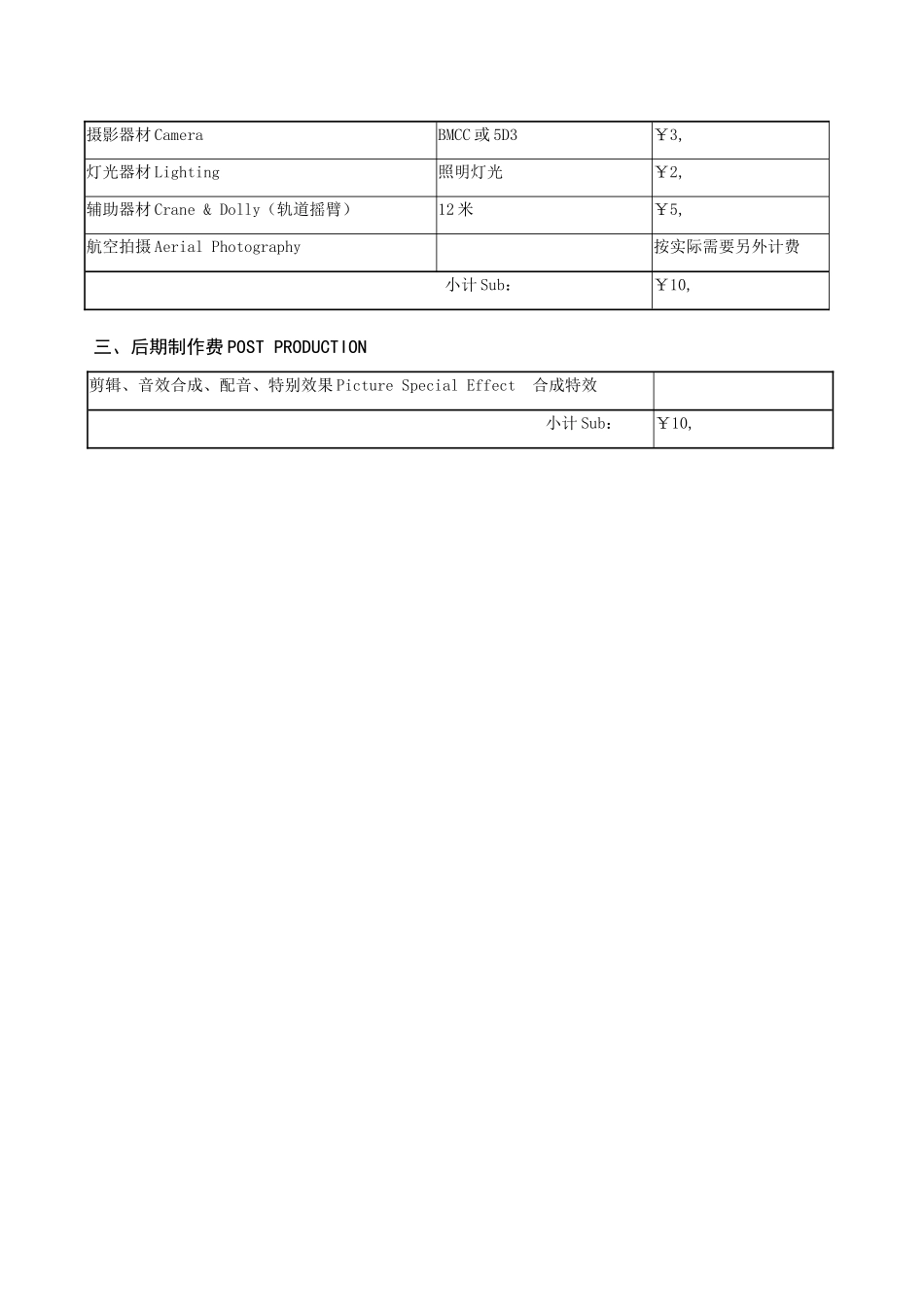 宣传片拍摄制作报价单_第2页