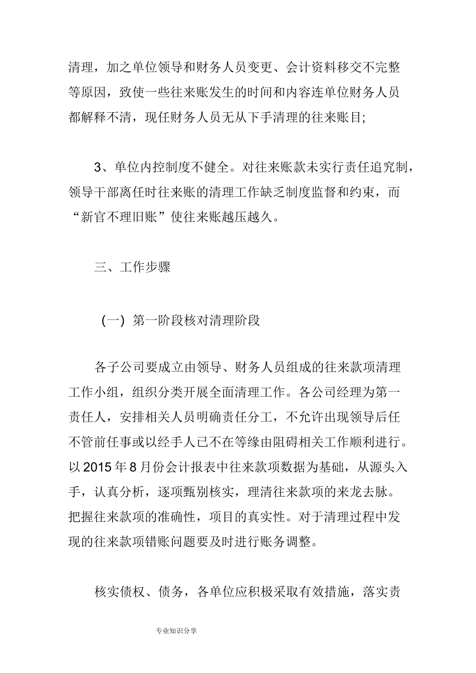 往来款项清理专项审计报告范文模板_第3页