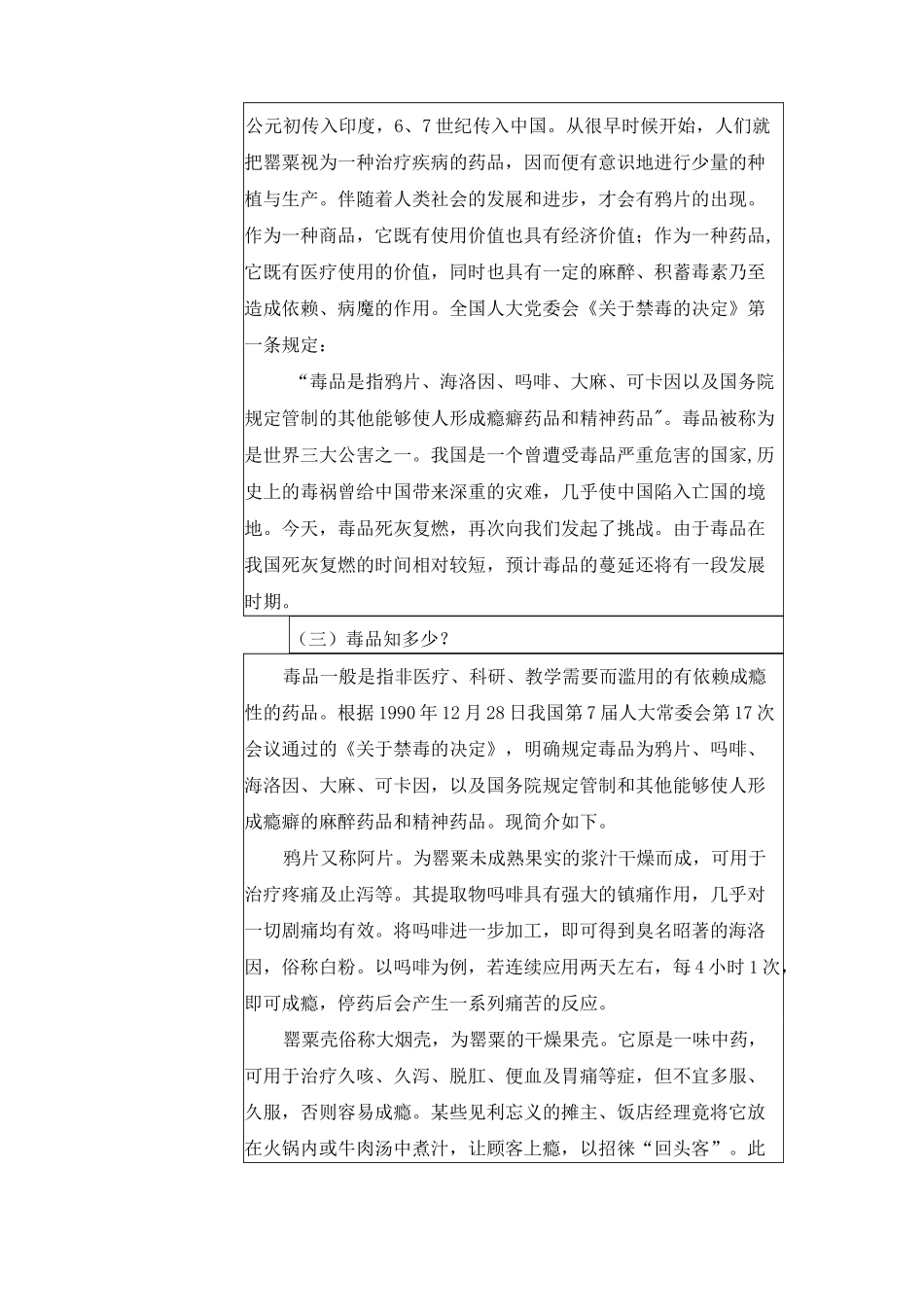 中学生预防毒品教育教案_第3页