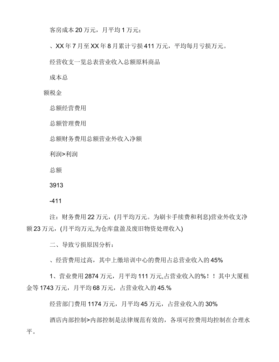 宾馆经营分析报告_第2页