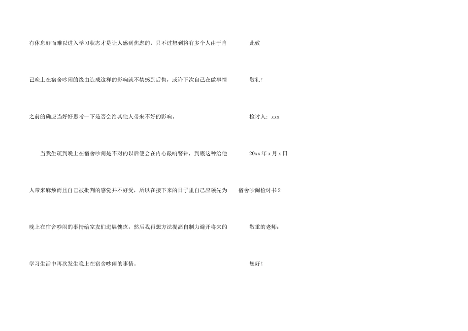 宿舍吵闹检讨书_第3页