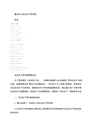 露天矿山安全生产责任制(精)