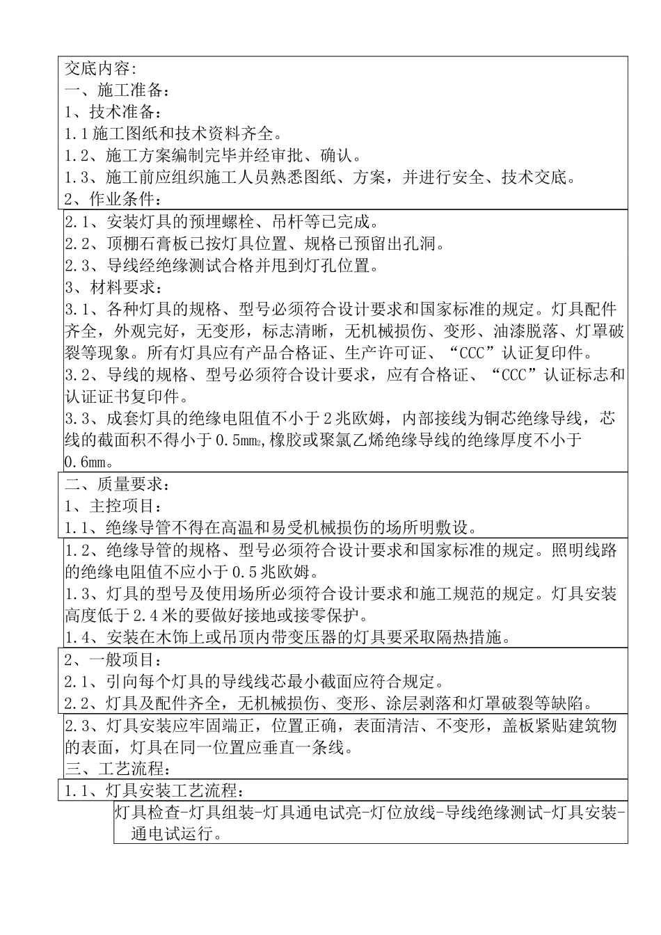 装修灯具安装安全技术交底_第3页