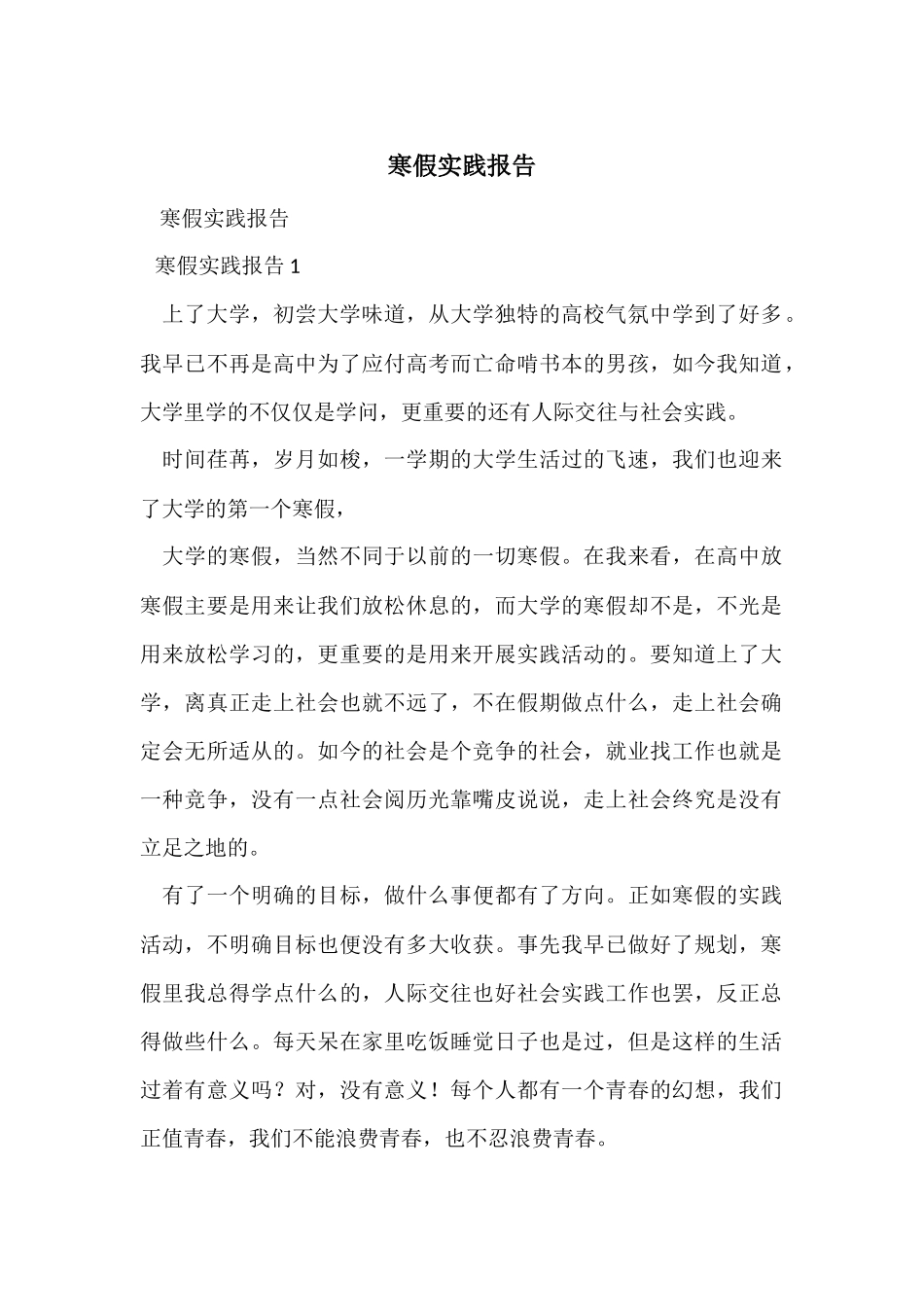 寒假实践报告-3_第1页