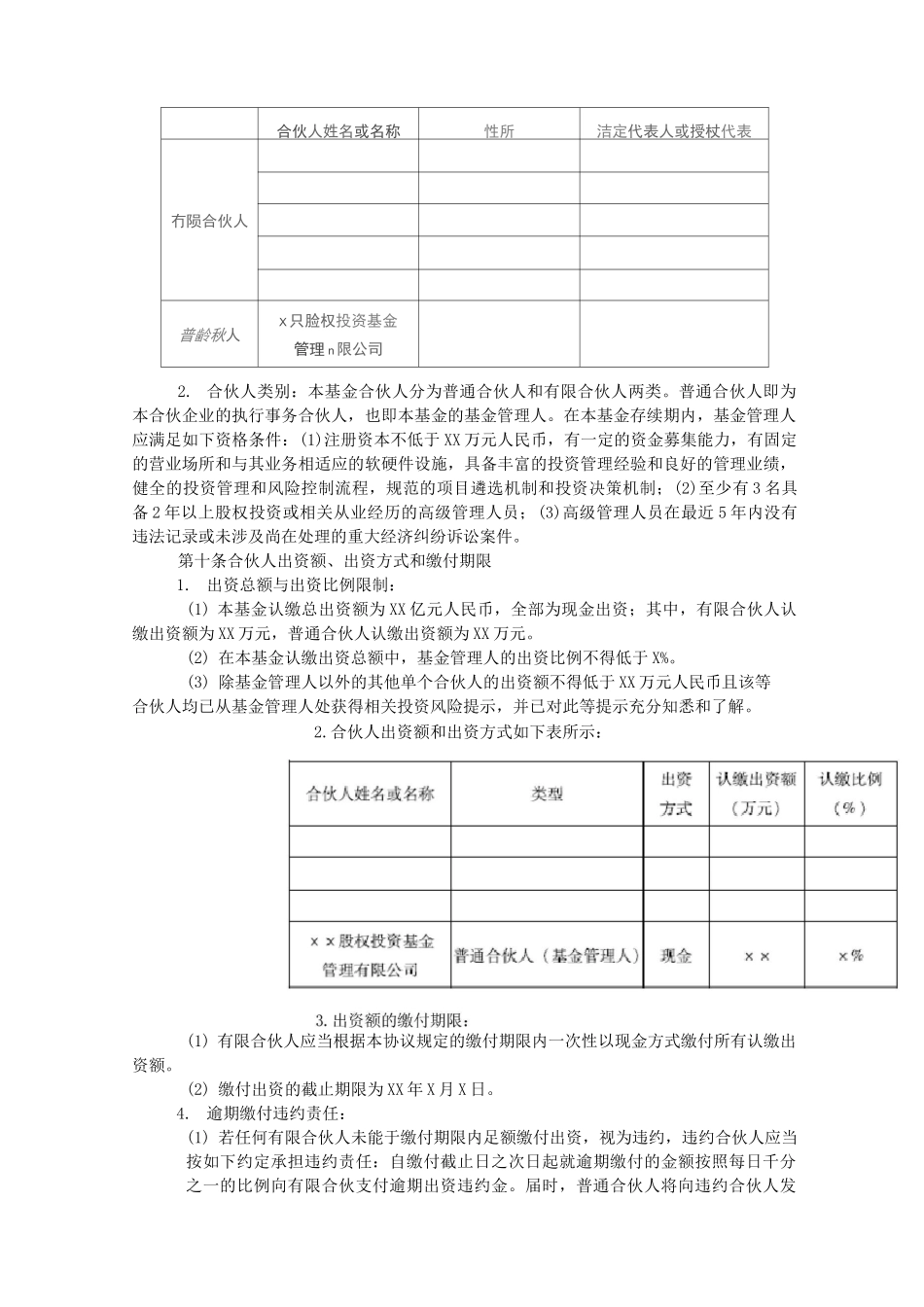 私募股权投资基金合同(有限合伙)_第3页