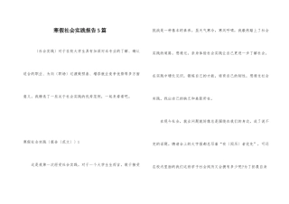 寒假社会实践报告5篇-2