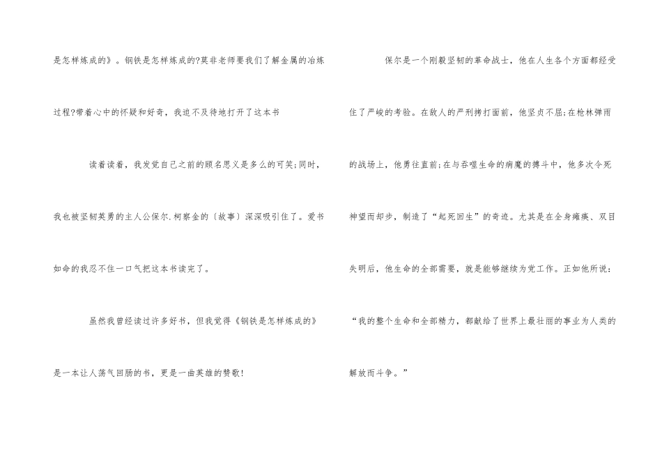 寒假读《钢铁是怎样炼成的》有感5篇_第3页