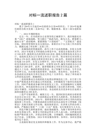 对标一流述职报告2篇