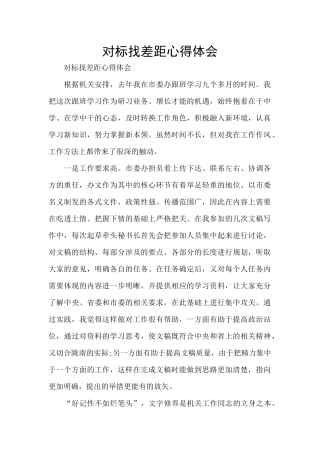 对标找差距心得体会