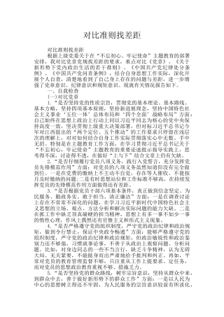 对照准则找差距