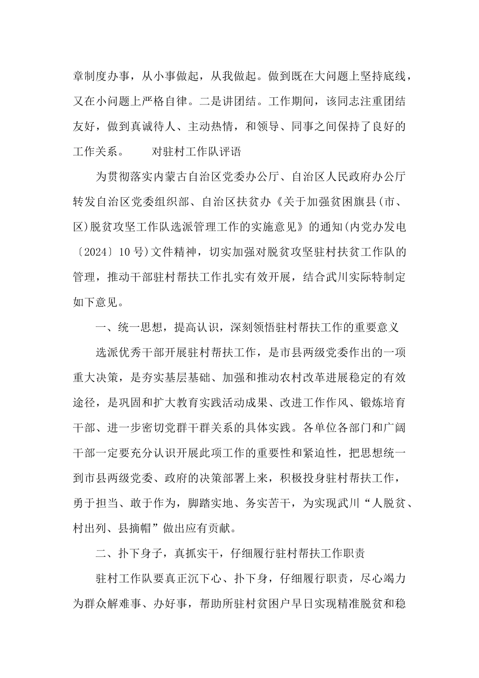 对驻村工作队评语_第3页