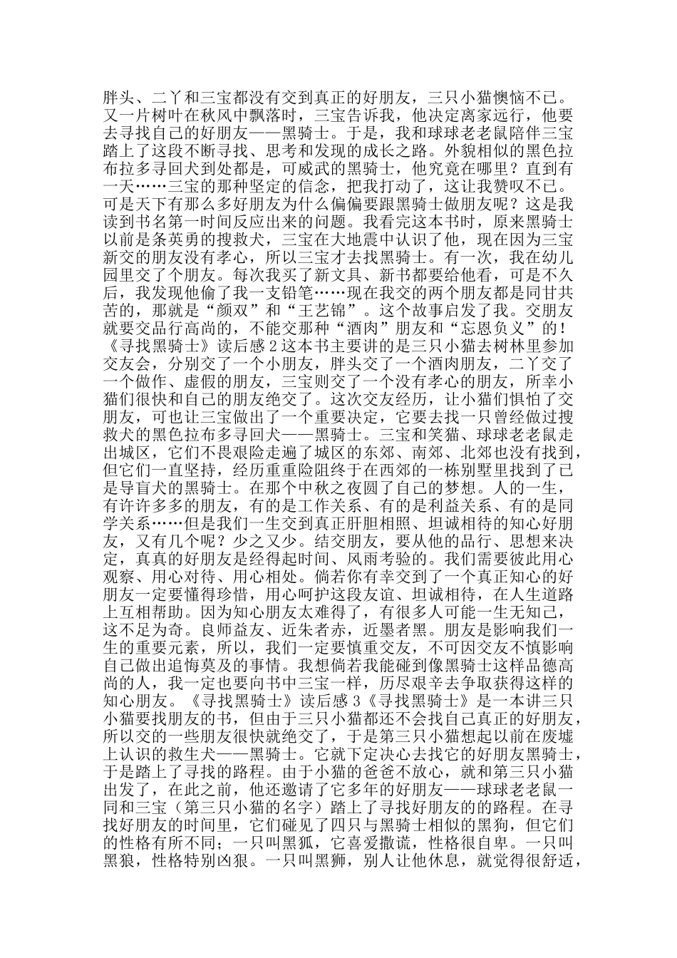寻找黑骑士读后感_第3页