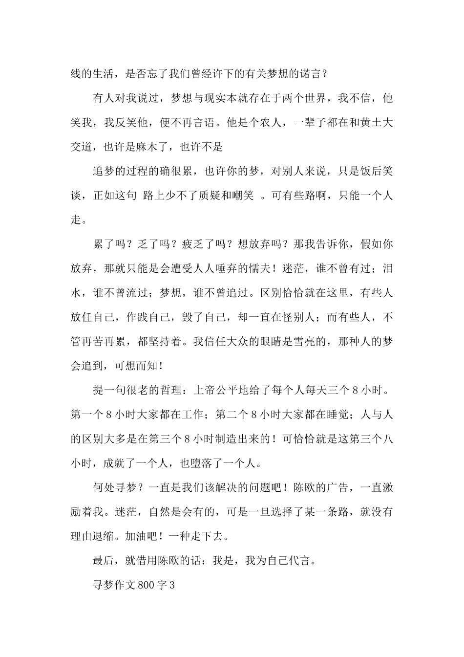 寻梦青春作文_第3页