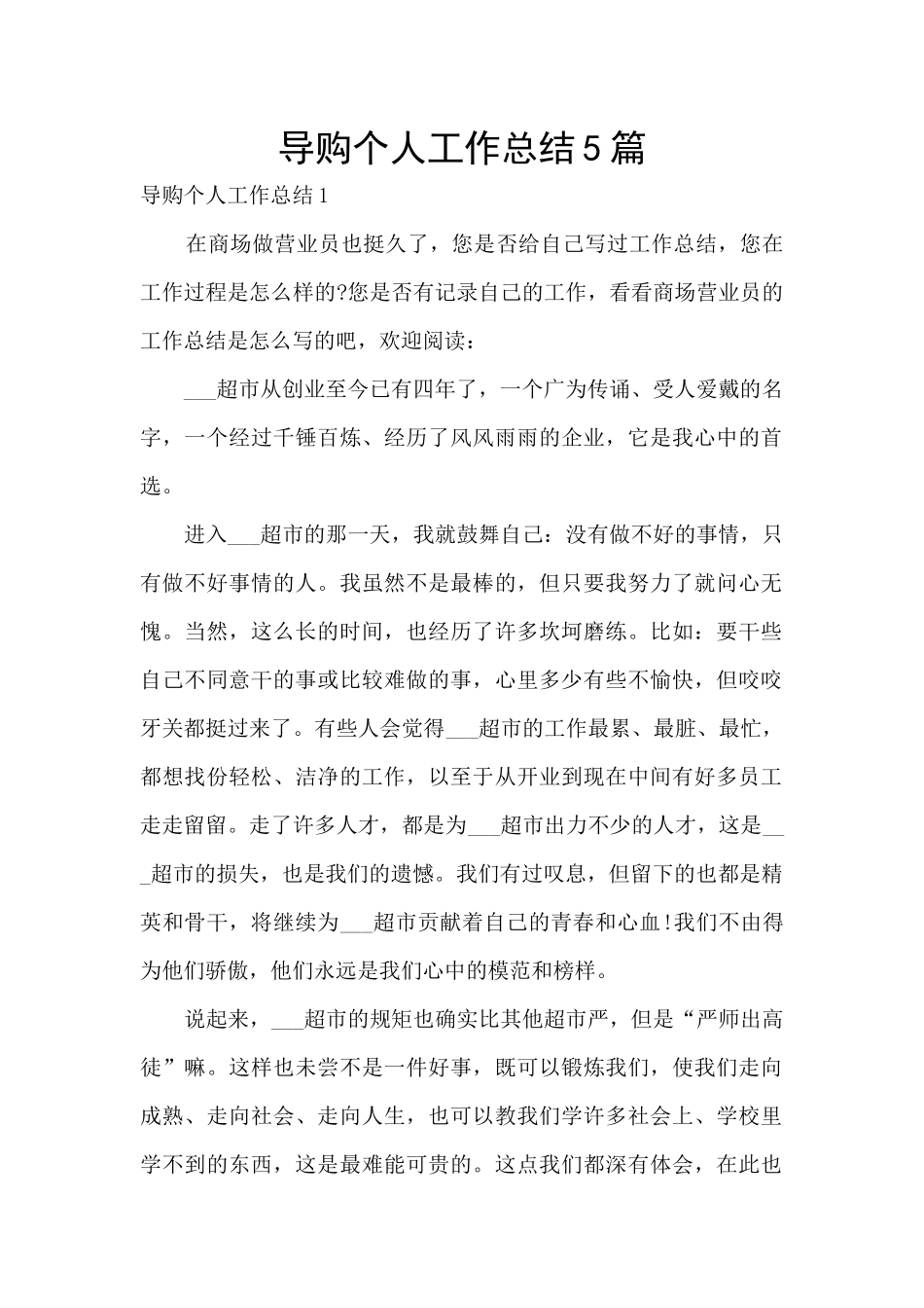 导购个人工作总结5篇_第1页