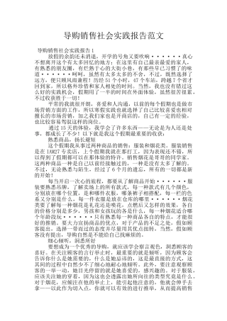 导购销售社会实践报告范文