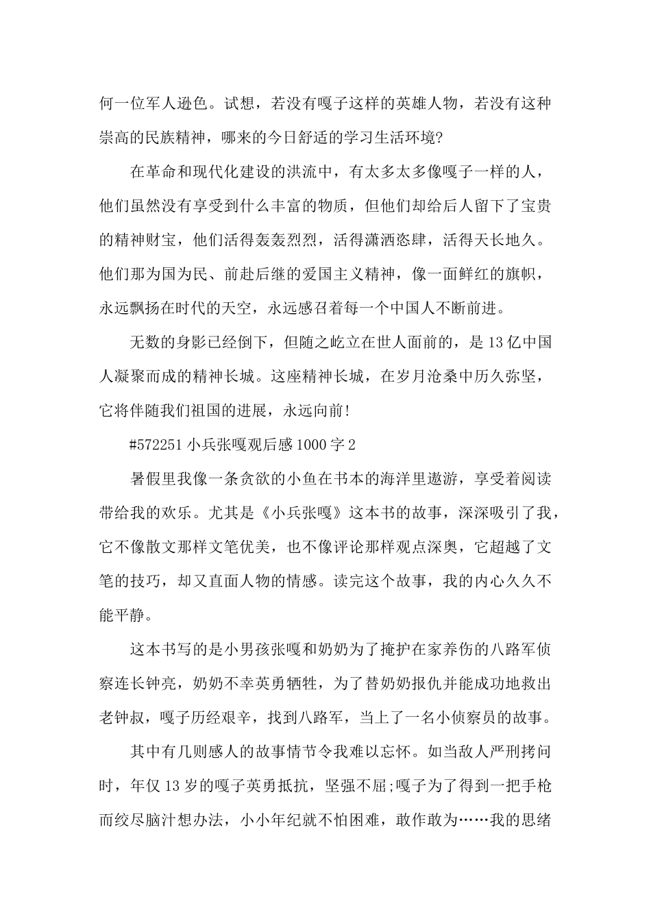 小兵张嘎观后感1000字范文5篇_第3页