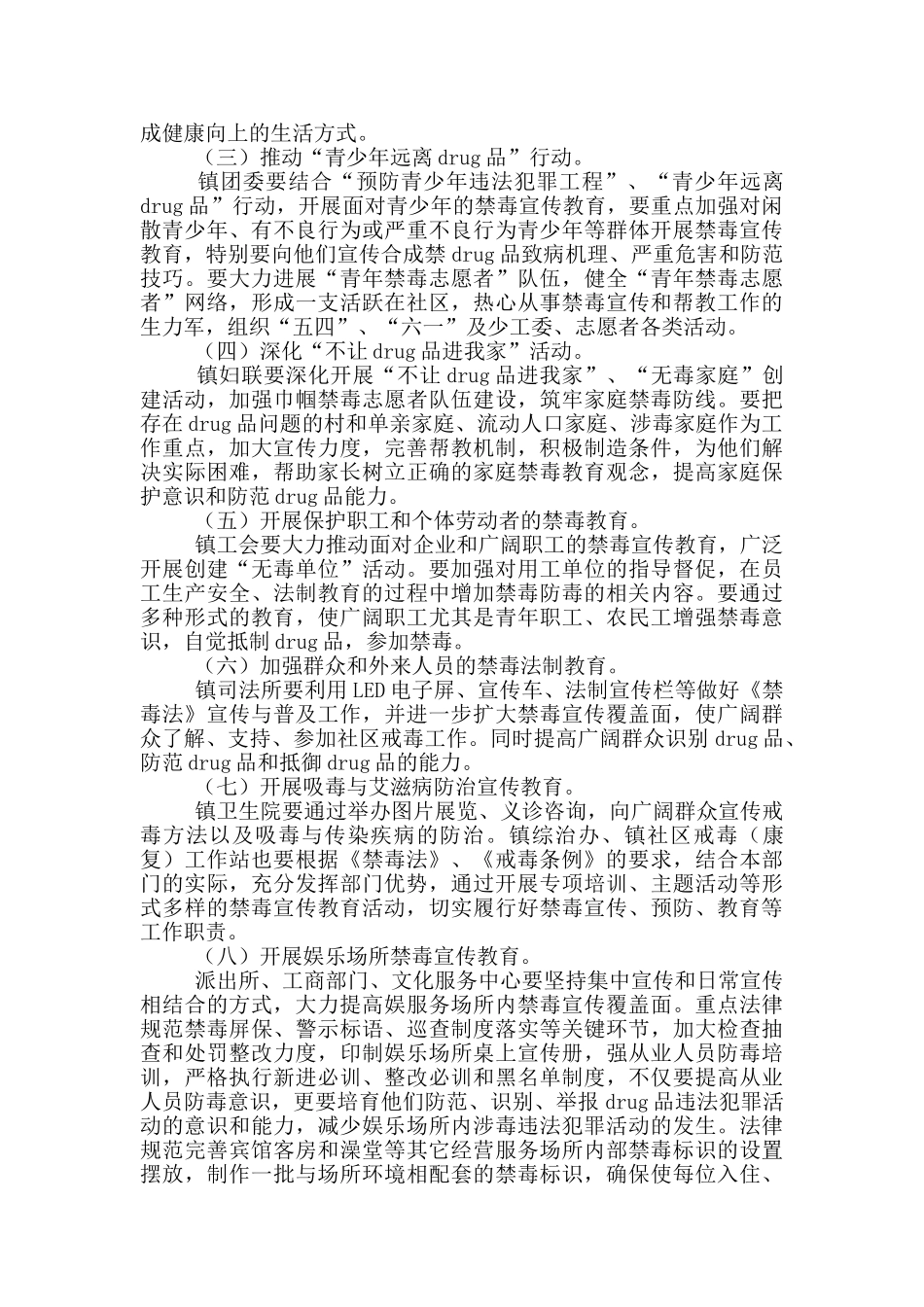 小区禁毒特色活动方案范例_第3页