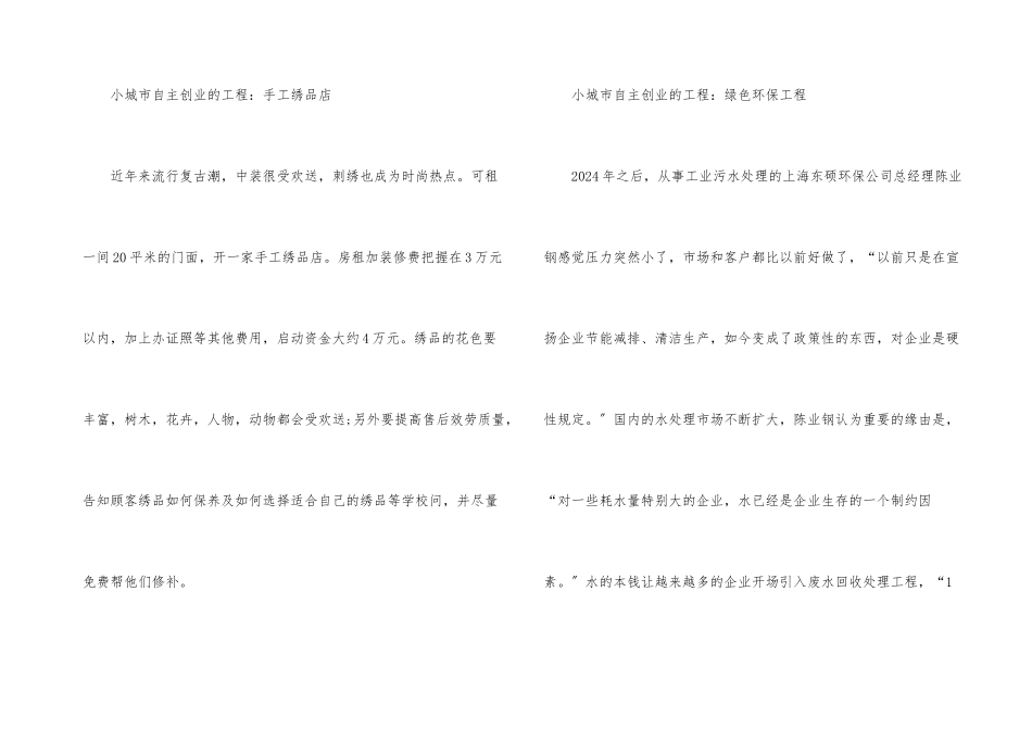 小城市自主创业的项目大全_第3页