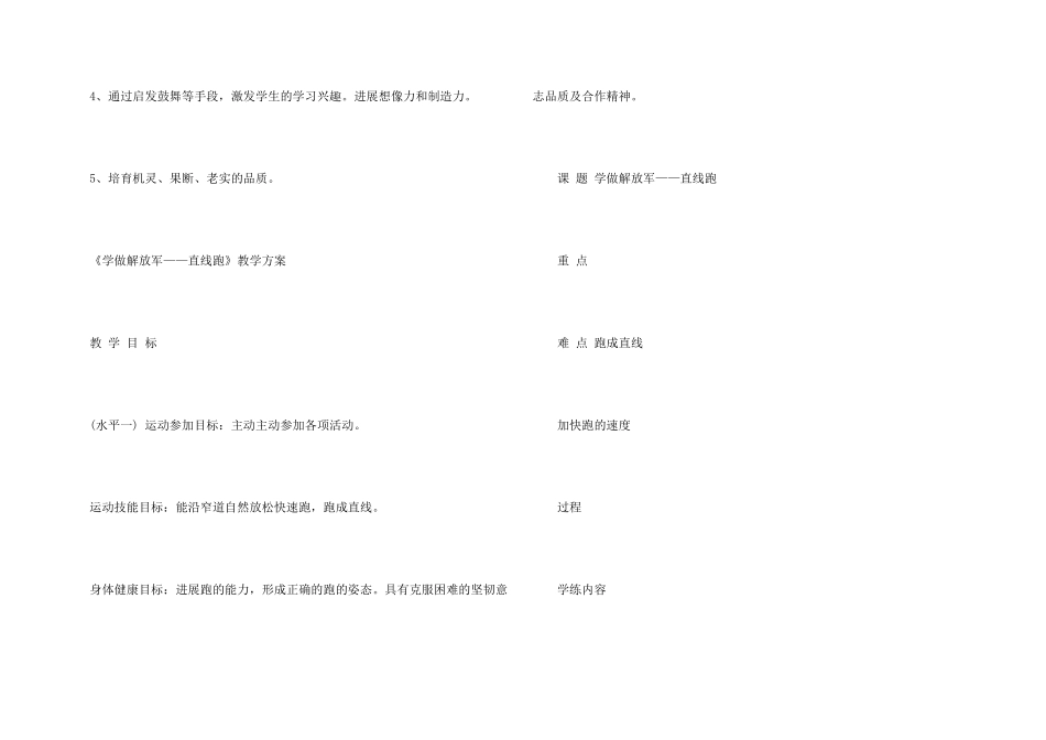 小学体育直线走和跑教学设计_第3页