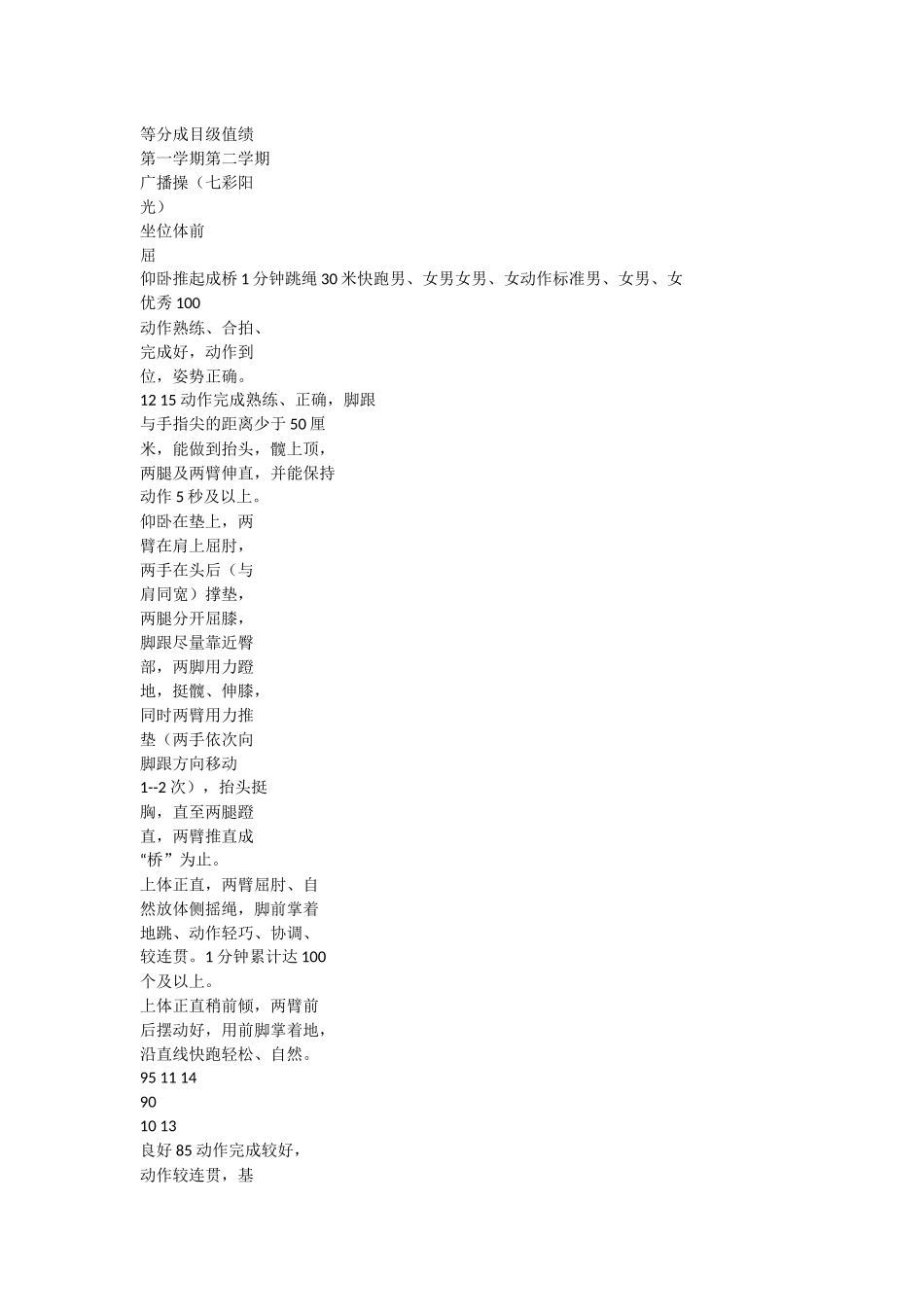 小学体育课考核项目标准表-1_第2页