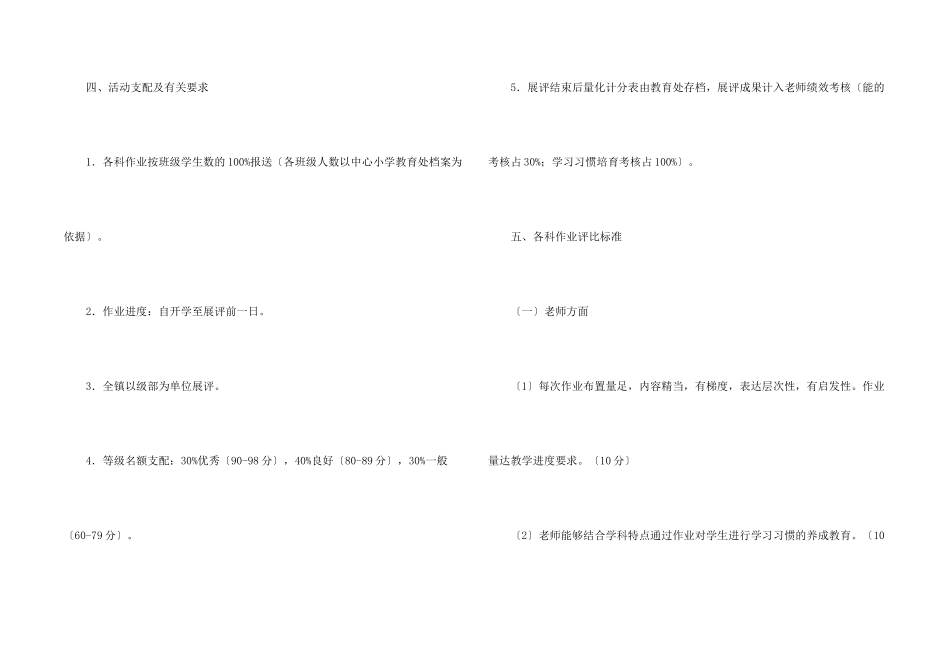 小学作业展评工作方案_第2页