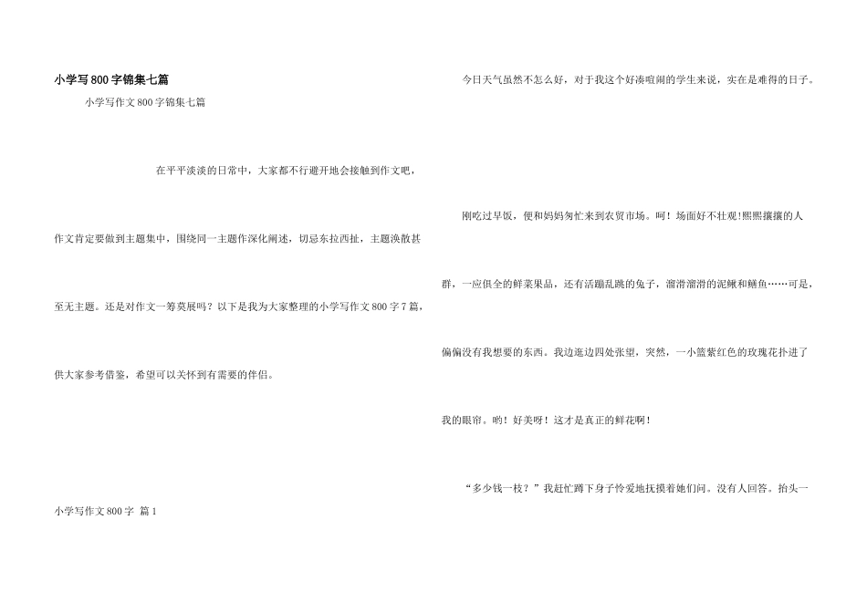 小学写800字锦集七篇_第1页