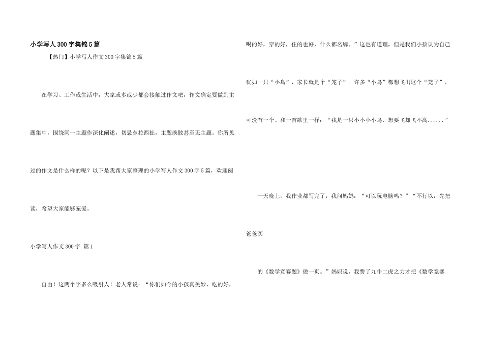 小学写人300字集锦5篇_第1页