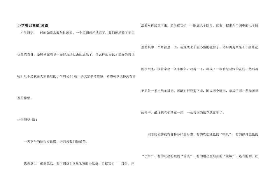 小学周记集锦10篇_第1页