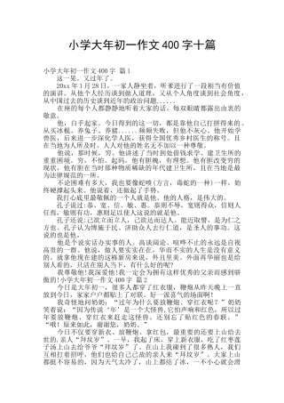 小学大年初一作文400字十篇