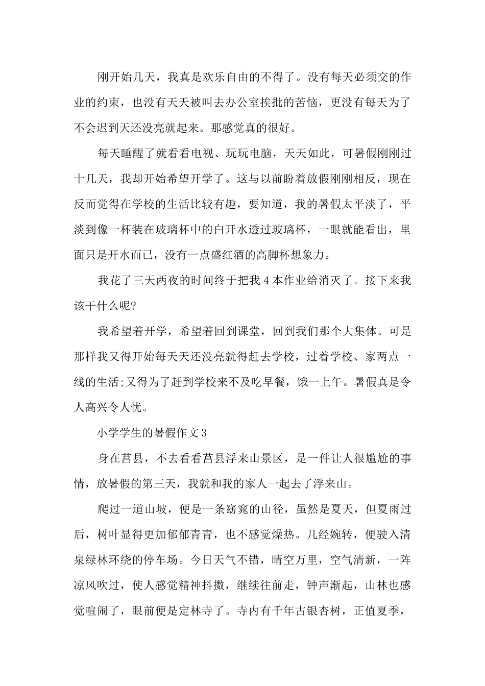 小学学生的暑假作文范文_第3页