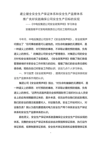 建立健全安全生产保证体系和安全生产监察体系.