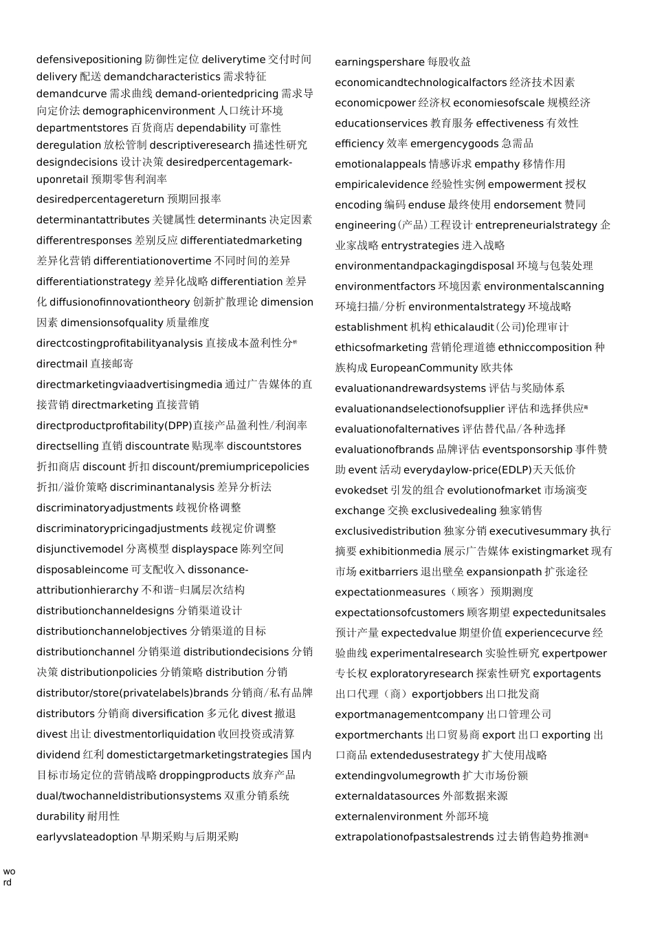 Marketing市场营销专业词汇中英文对照表_第3页