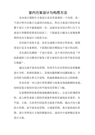 室内方案设计与构思方法