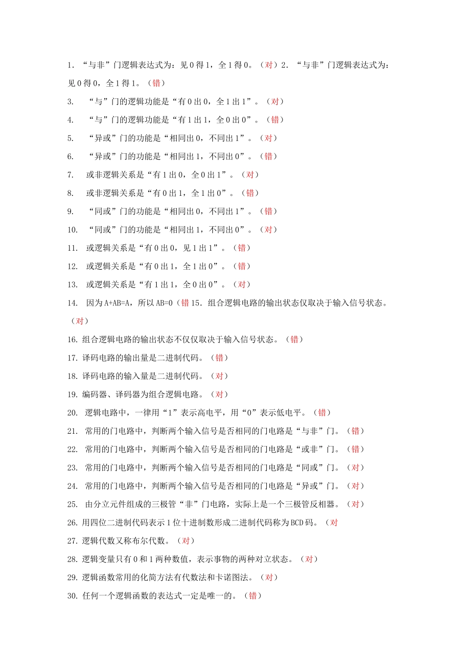 第六章 组合逻辑电路题库_第1页